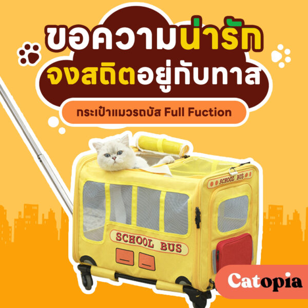 🚌🚌 กระเป๋าแมวรถบัส สุดคิ้ว 3 IN 1 น่ารักขั้นสุด  พาหมาแมวเที่ยวเก๋ๆได้ทุกที่ ด้วย PURLAB BUS BAG