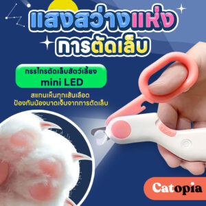 กรรไกรตัดเล็บสัตว์เลี้ยง mini LED  ปลอดภัย เห็นเส้นเลือดชัดเจน รุ่นใหม่ล่าสุด พกพาง่าย by Petopia